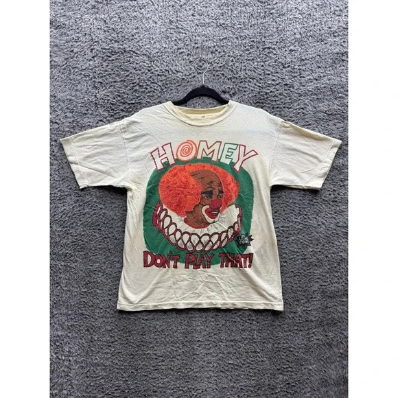 Vintage 1990 In Living Color Homey The Clown Graphic T-Shirt White Mens Size S/M - Picture 1 of 14